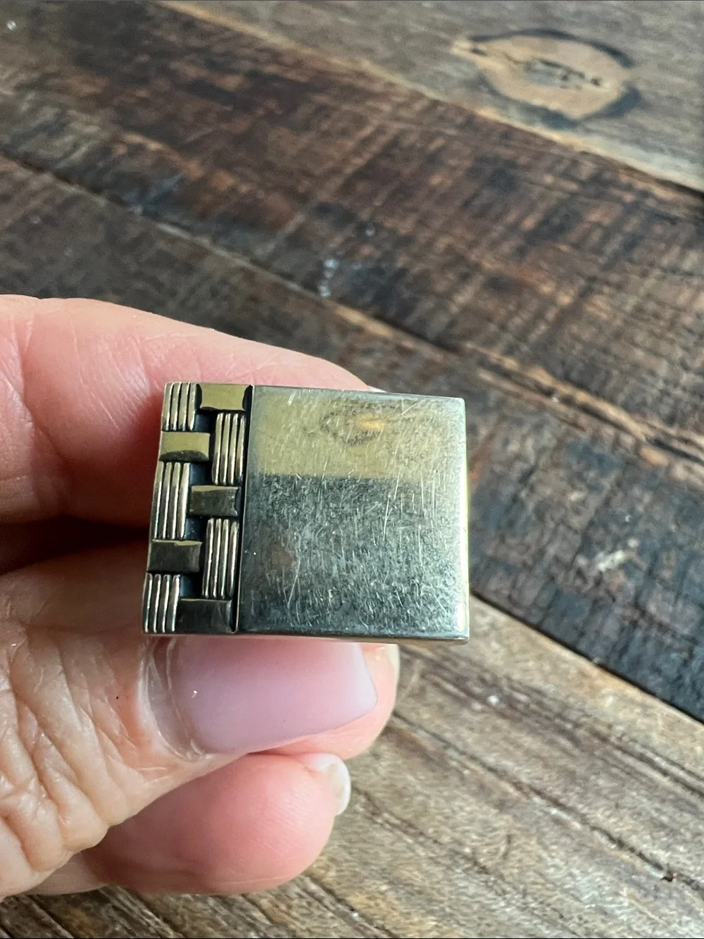 Classic Square Silver-Tone Men's Cufflinks